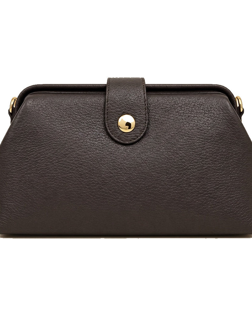 Mondieux Madame Rosanne leather bag in dark choco, still product view