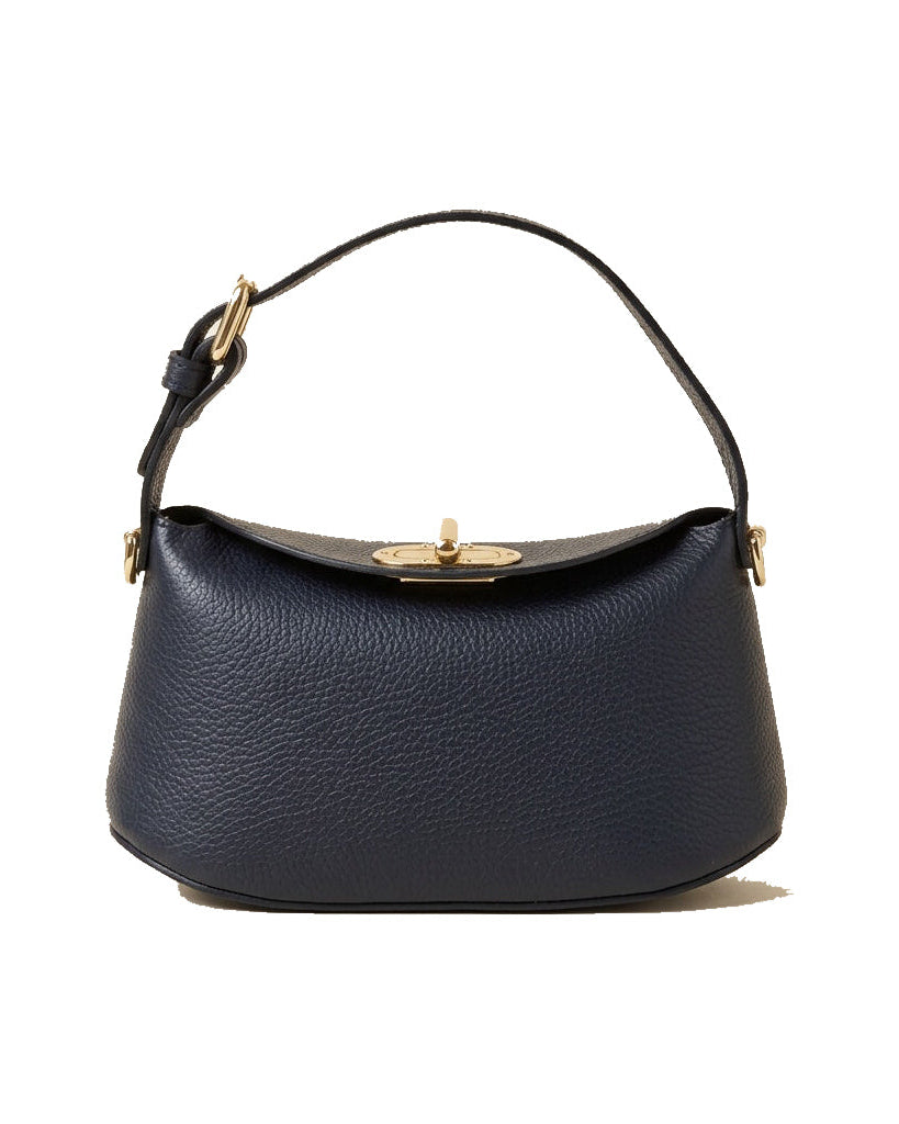 Mondieux Madame Sammy leather bag in navy, still product view