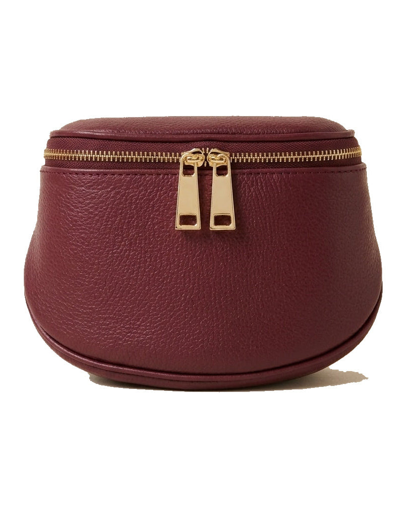 Mondieux Madame Sergio leather and suede bag in bordeaux, still product view
