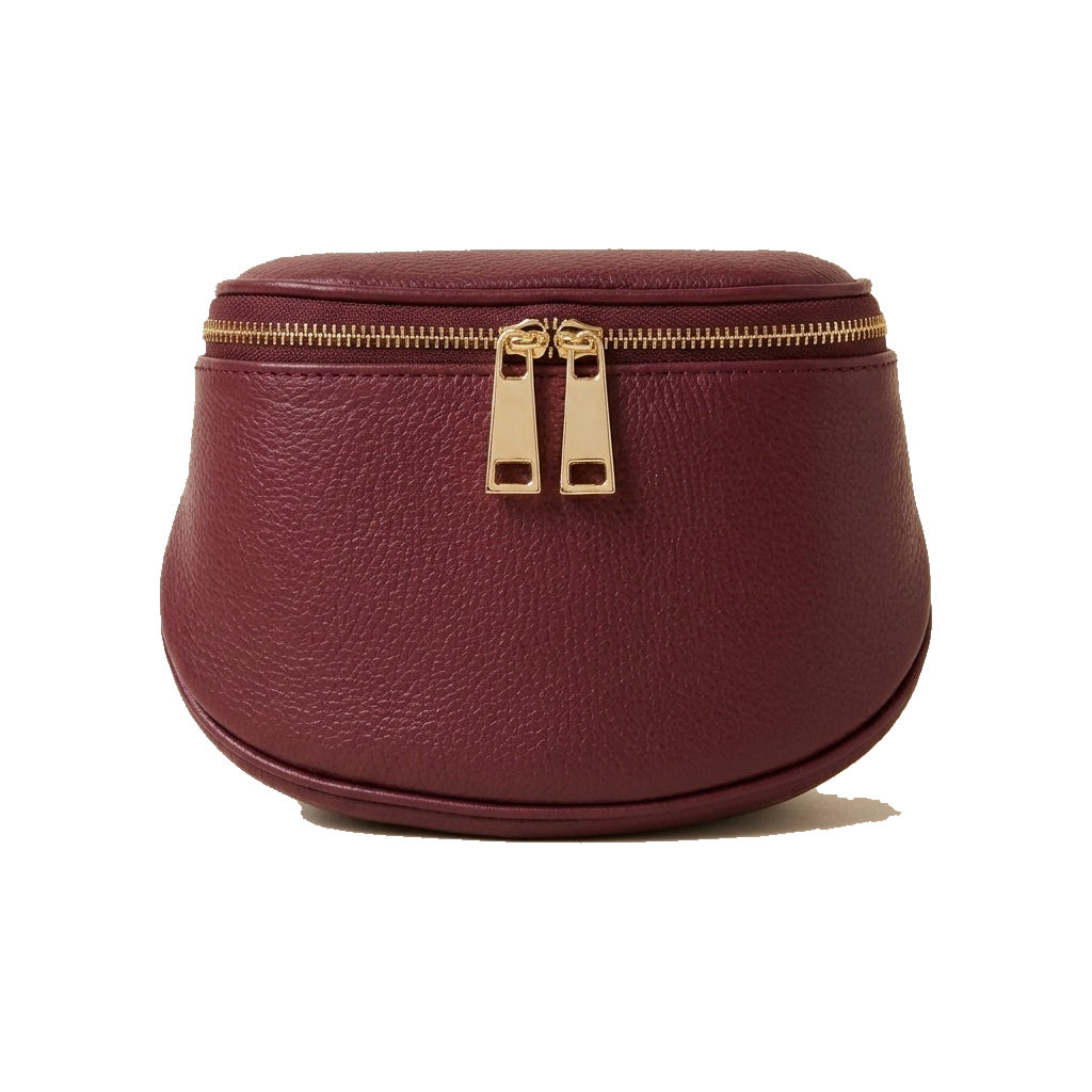 Mondieux Madame Sergio leather and suede bag in bordeaux, still product view