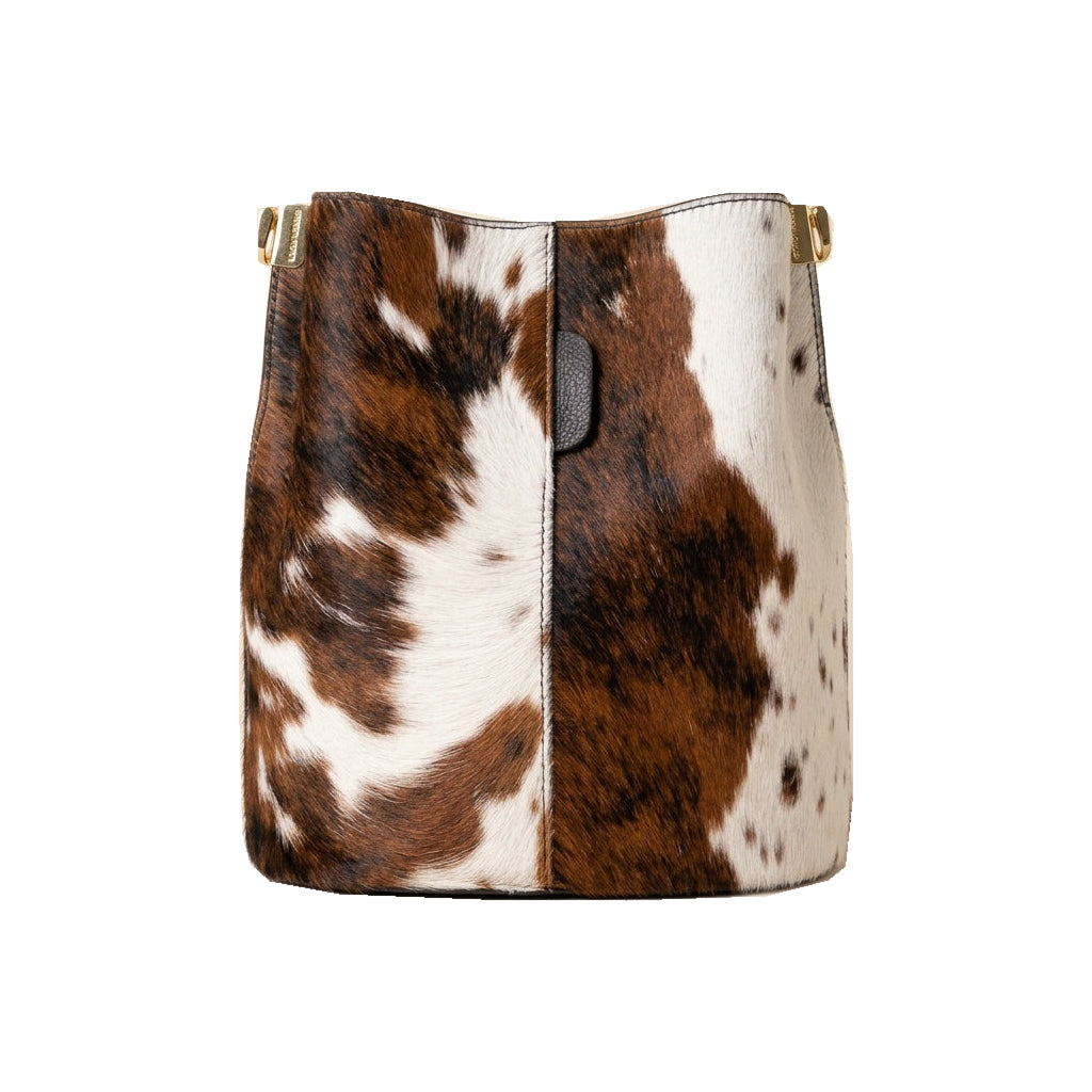 Mondieux Madame Tatie Cow leather bag in dark choco, still product view