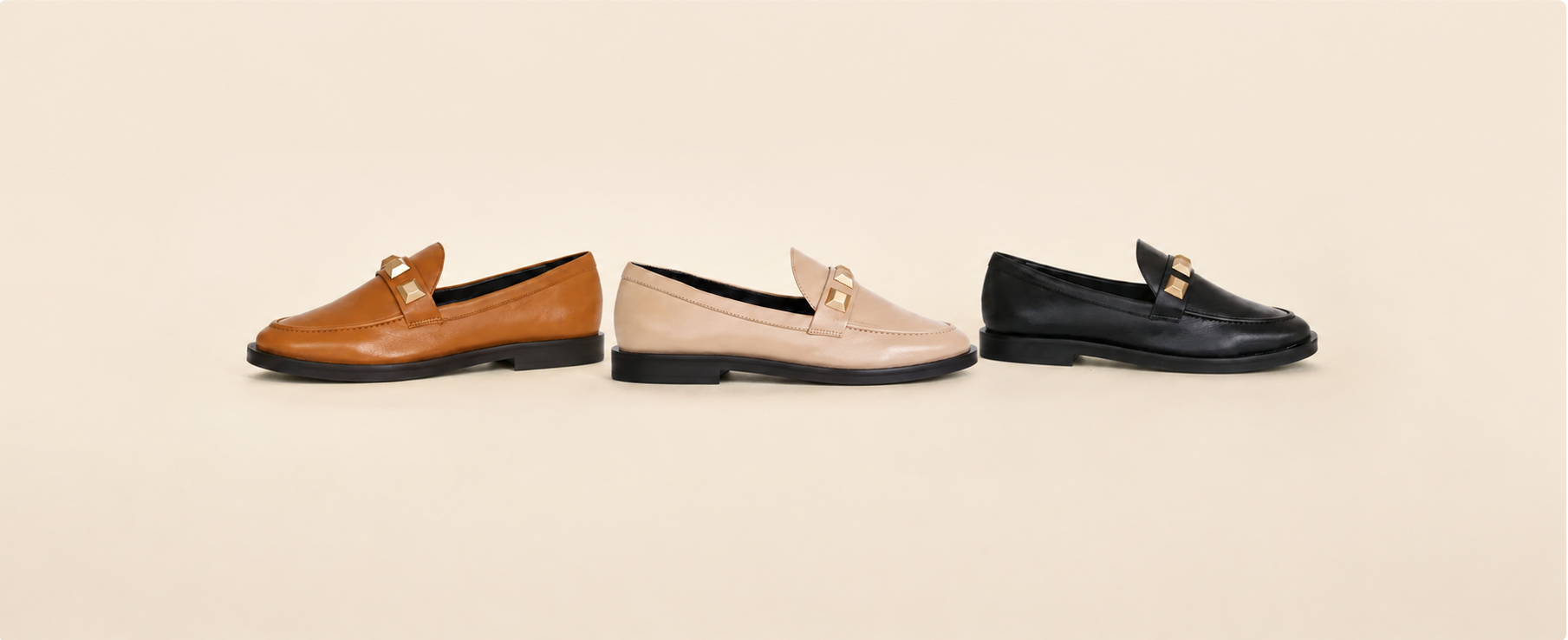 Woman wearing Mangara Atelier Louro Olive Green Calf Leather Loafers with 4cm block heel - SKU MOMA