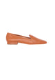 Braune Leder-Loafer von Mangará Atelier mit quadratischer Zehenpartie – Vorderansicht – SKU 201NVCA37