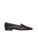 Mocassins à bout carré en cuir noir Mangará Atelier – Vue de face – SKU 201NVPR38