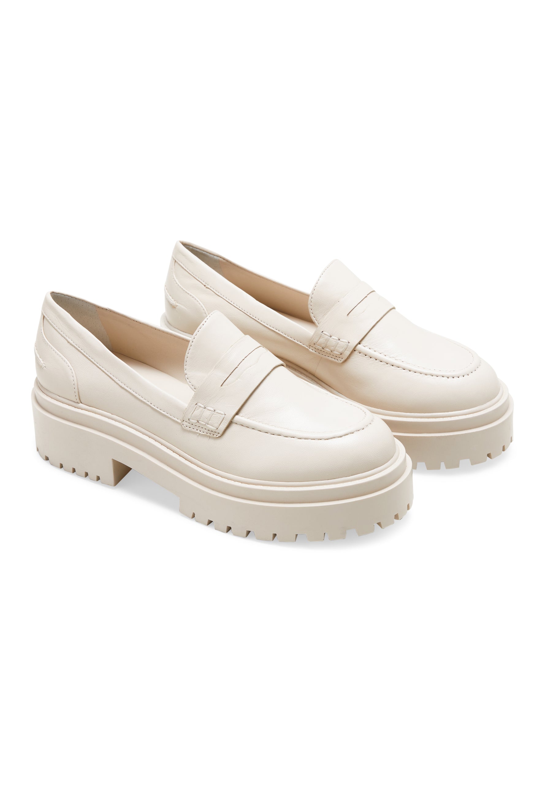 Mangara Atelier Carvalho Off-White Leather Chunky Platform Loafers - Pair view - SKU 222A0341