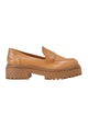 Mangará Atelier Carvalho Karamellfarbene klobige Plateau-Loafer aus Leder – Vorderansicht – SKU 222A034237
