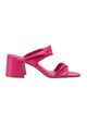 Mangará Atelier Xaxim Mules à talons blocs en cuir de chèvre rose – Vue de face – SKU 222A094437