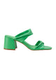 Mangará Atelier Xaxim Green Goat Leather Block Heel Mules – Front View – SKU 222A094837