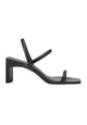 Mangará Atelier schwarze Ziegenleder-Sandalen mit Blockabsatz – Vorderansicht – SKU 222A100238