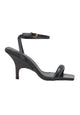 Mangará Atelier Black Calf Leather Ankle Strap Sandals – Front View – SKU 222A103337