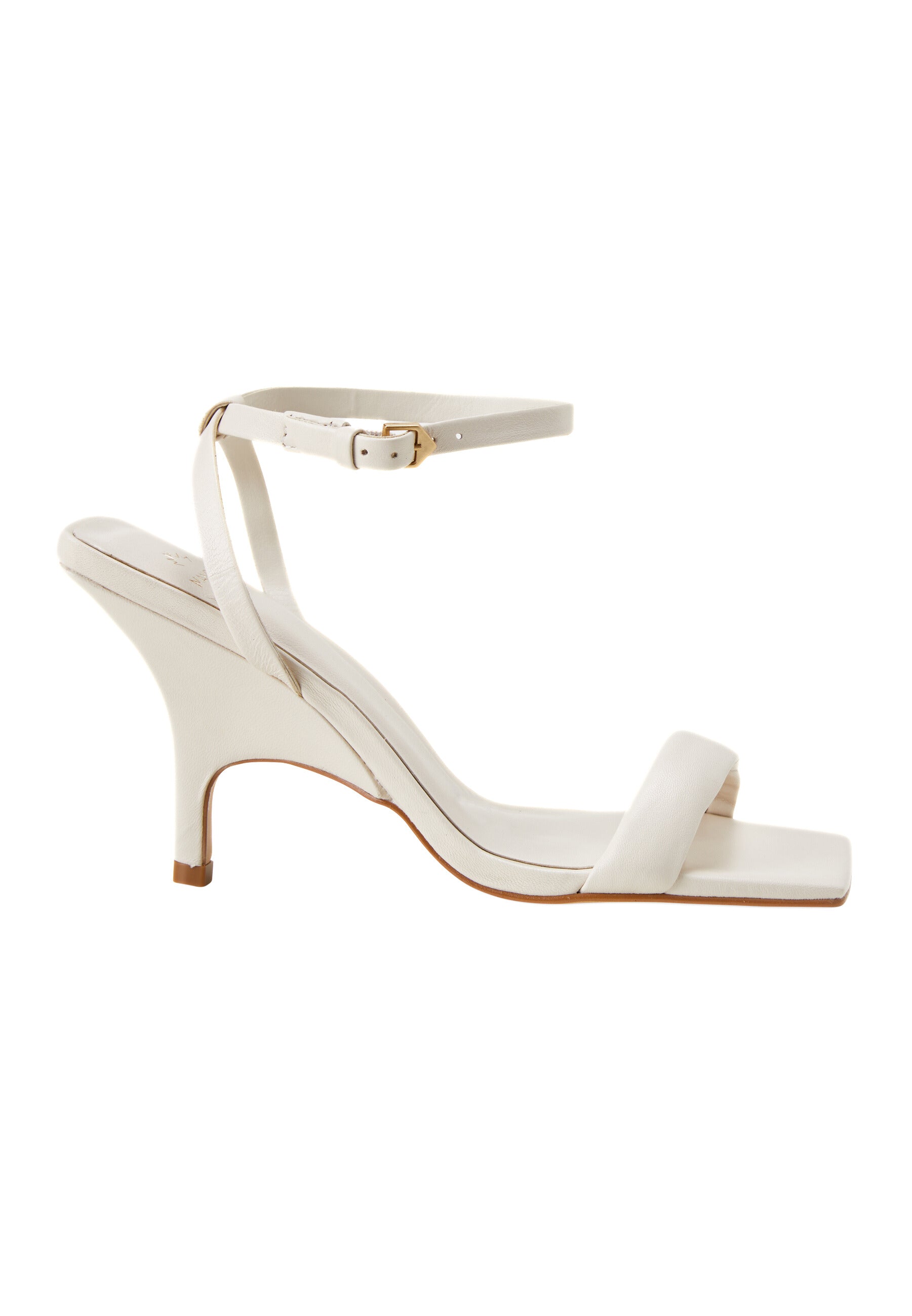 White Calf Leather Sandals Cortiça – Women’s 9 cm High Heel with Ankle Strap
