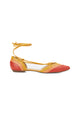 Mangará Atelier Cereja Red Leather Flat Tie-Up Sandals – Front View – SKU 222E061039