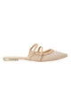 Mangará Atelier Amburana Beige Textile Sustainable Mules – Front View – SKU 222E072838