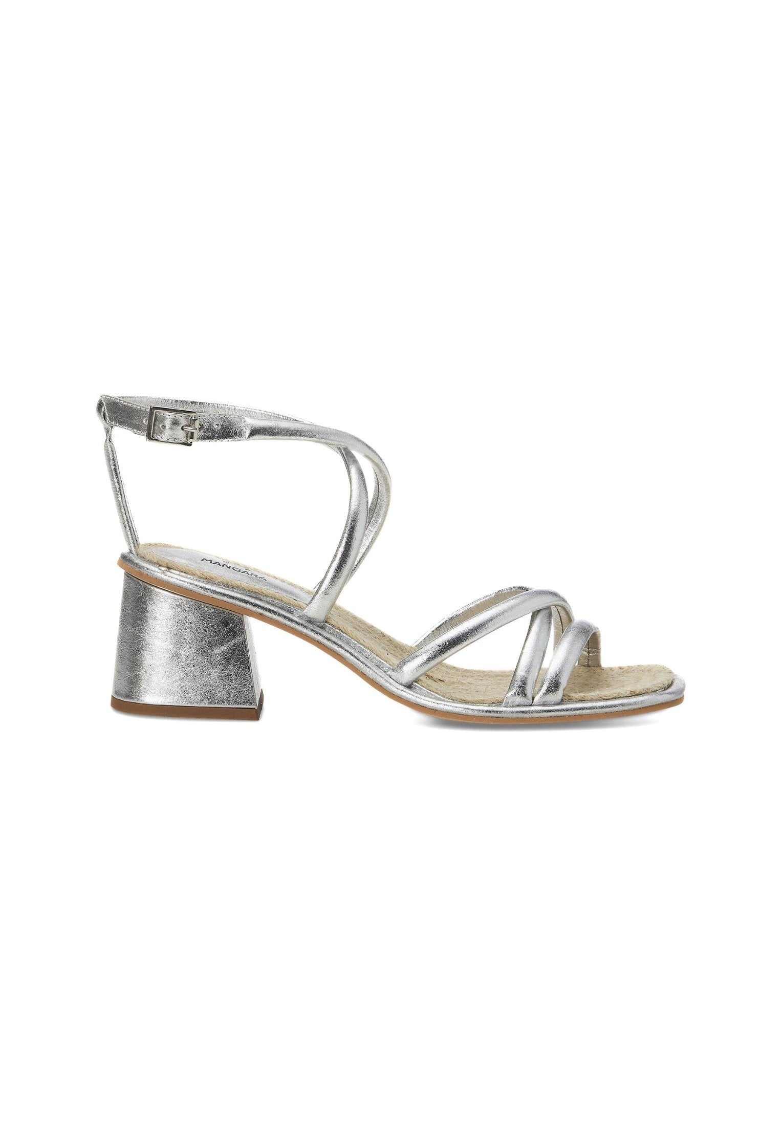 Silver Bromelia Women's Sandals - Block Heel