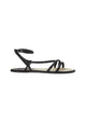 Sandales à lanières en cuir noir pour femme, parfaites pour l'été, la plage et les tenues décontractées. Fabriqué à la main, à bout ouvert, élégant et confortable, idéal pour les vacances ou pour un usage quotidien.
