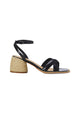 Mangará Atelier Schwarze Leder-Sandalen mit Blockabsatz – Vorderansicht – SKU 222G01BN40
