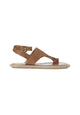 Mangará Atelier Caramel-Leder-Zehenring-Flachsandalen – Vorderansicht – SKU 222G05AQ37