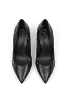 Mangará Callisia black studded leather pumps, top view of the pair