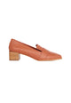 Mangará Atelier Caramel Calf Leather Block Heel Loafers – Front View – SKU MOAD37