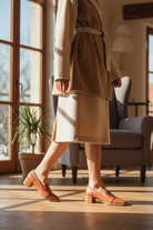 Louro Loafers in Caramel Calf Leather – 4cm Block Heel — AI-generated editorial photo