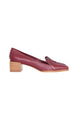 Mocassins à talons blocs en cuir violet Mangará Atelier – Vue de face – SKU GA27VI37