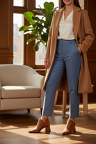 Maranta Caramel Leather Ankle Boots – Pointed Toe, 6.3cm Flared Heel — AI-generated editorial photo