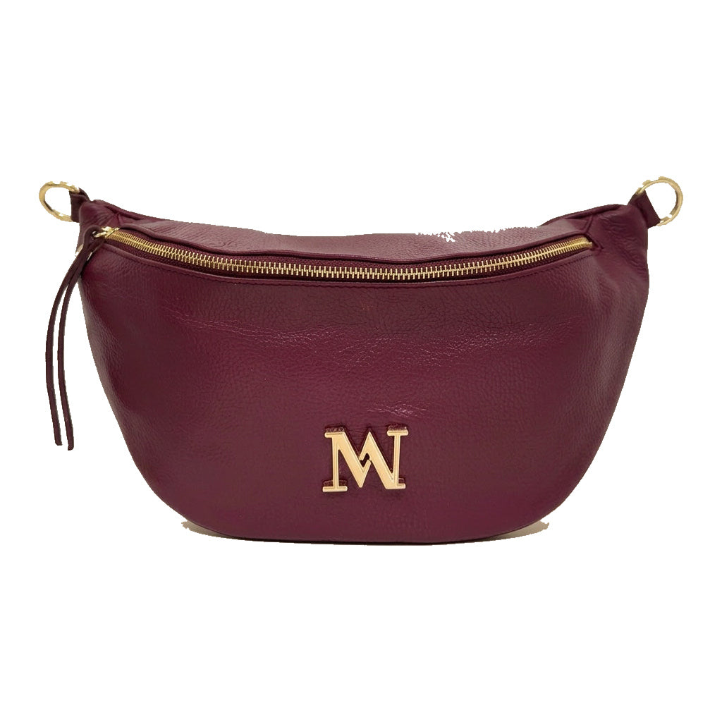 Mondieux Madame Camille leather bag in bordeaux, still product view