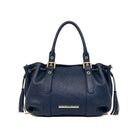 Mondieux Madame Flo leather bag in navy, still product view