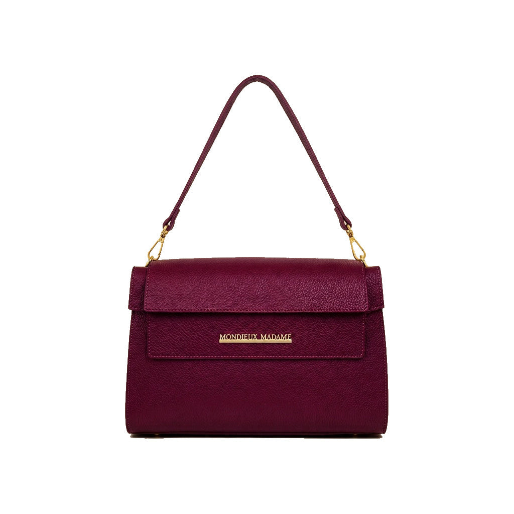 Mondieux Madame Jules leather bag in bordeaux, still product view