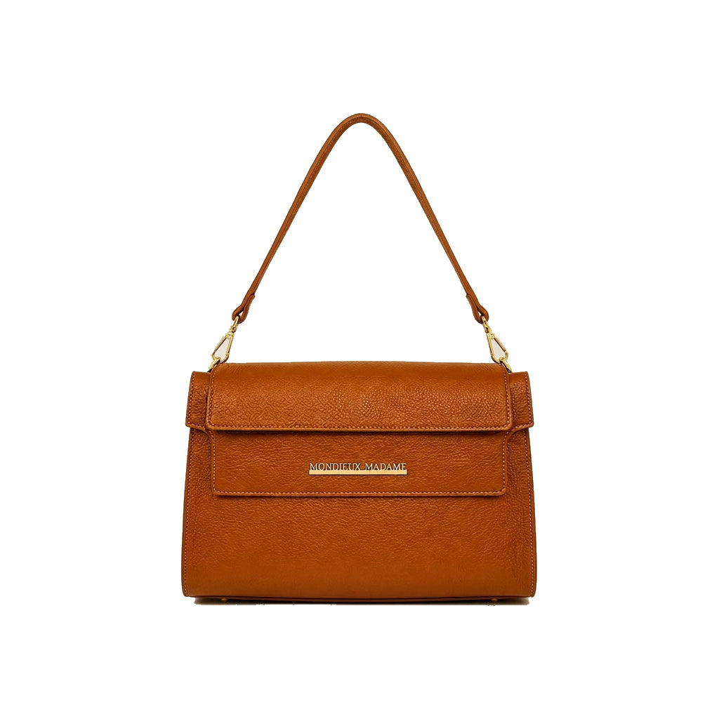 Mondieux Madame Jules leather bag in camel, still product view