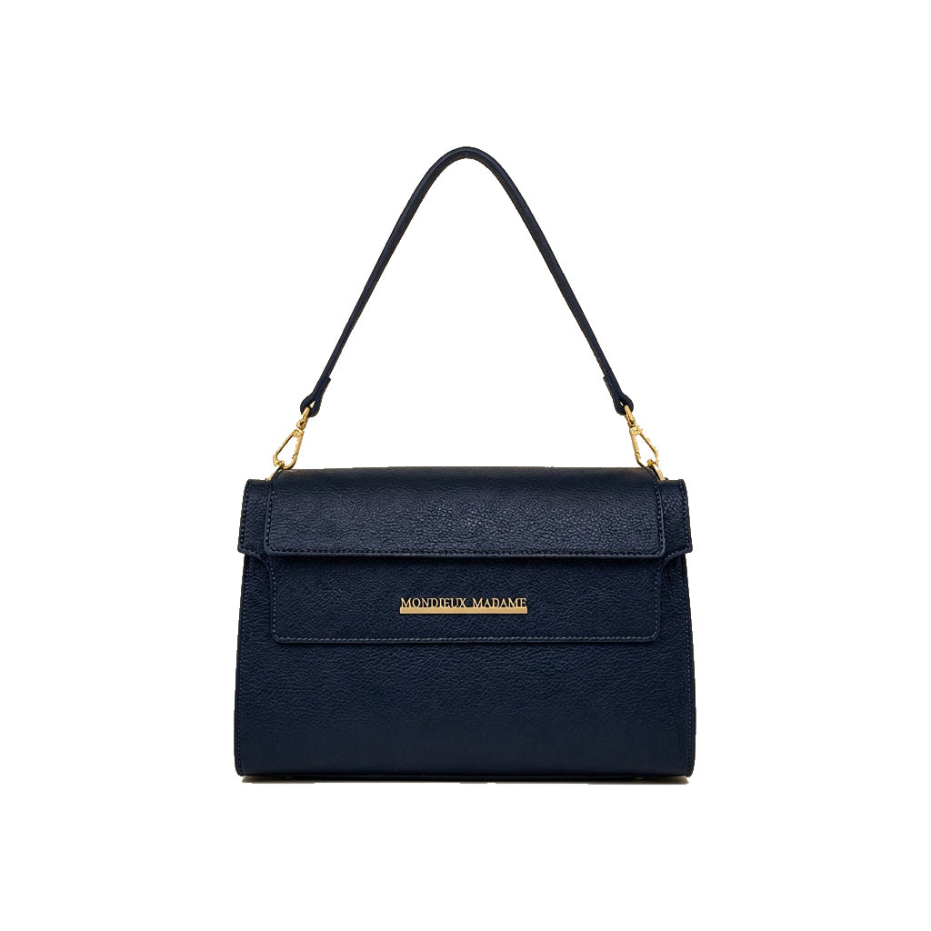 Mondieux Madame Jules leather bag in navy, still product view