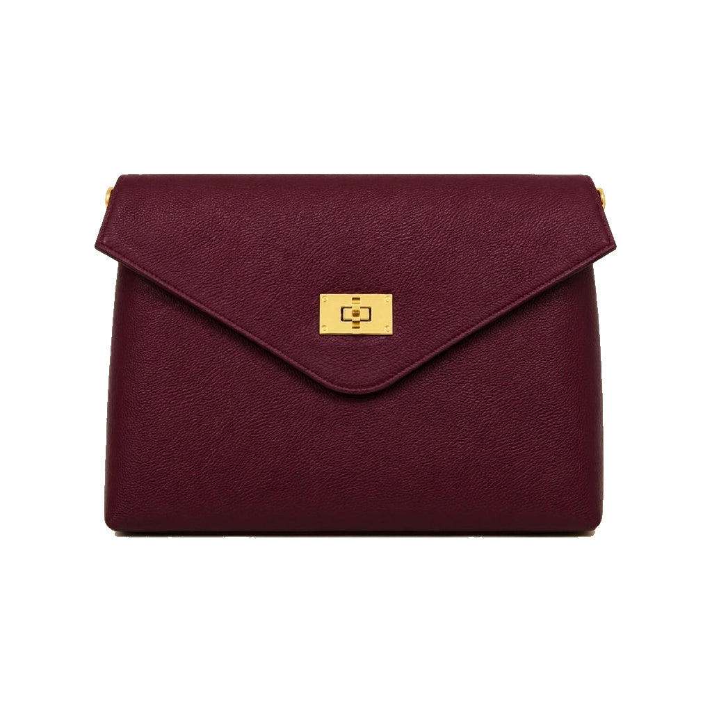 Mondieux Madame Leona leather bag in bordeaux, still product view