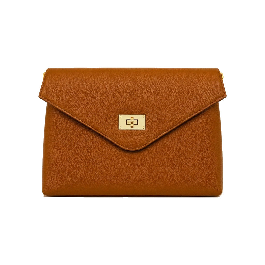Mondieux Madame Leona leather bag in camel, still product view