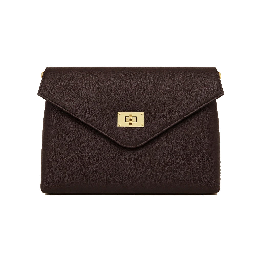 Mondieux Madame Leona leather bag in dark choco, still product view