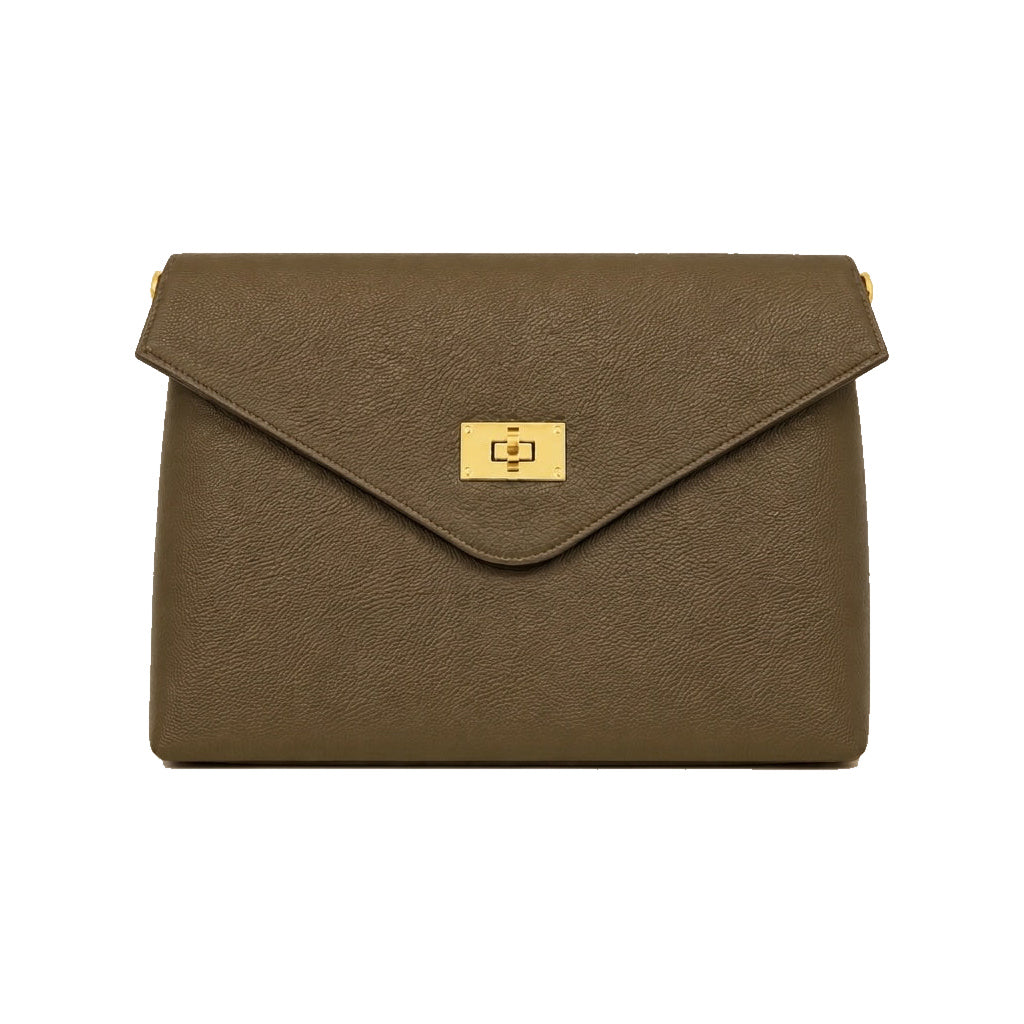 Mondieux Madame Leona leather bag in taupe, still product view