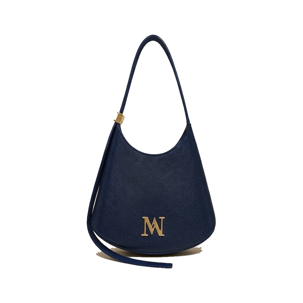 Mondieux Madame Mademoiselle leather bag in navy, still product view