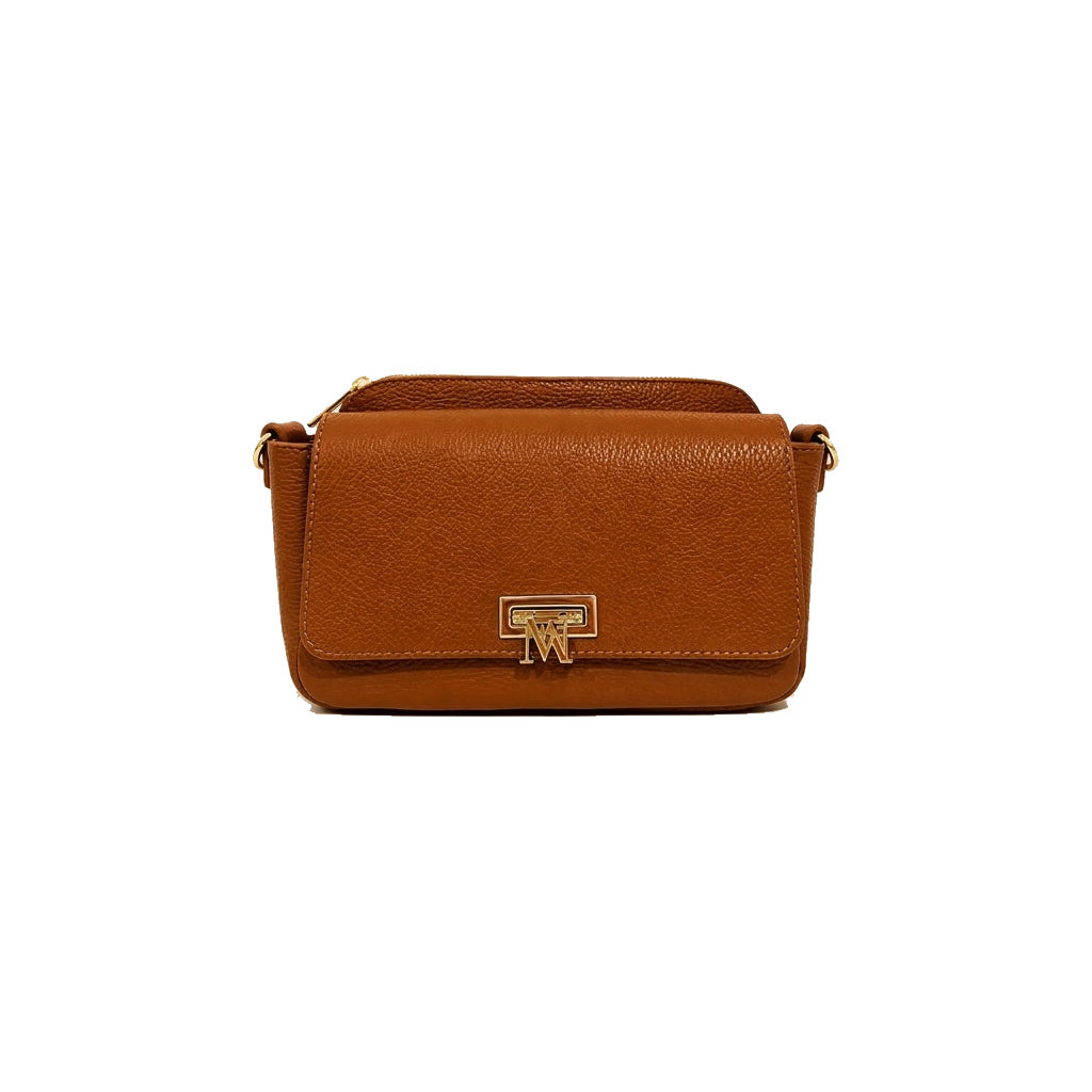 Mondieux Madame Moesti leather bag in camel, still product view