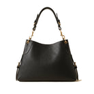 Mondieux Madame Roxy leather shoulder bag in black, with short handle visible.