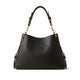 Mondieux Madame Roxy leather shoulder bag in black, with short handle visible.