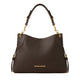 Mondieux Madame Roxy leather shoulder bag in dark brown, with short handle visible.