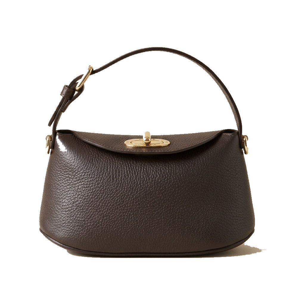 Mondieux Madame Sammy leather bag in dark choco, still product view