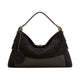 Mondieux Madame Smile suede bag in black, still product view