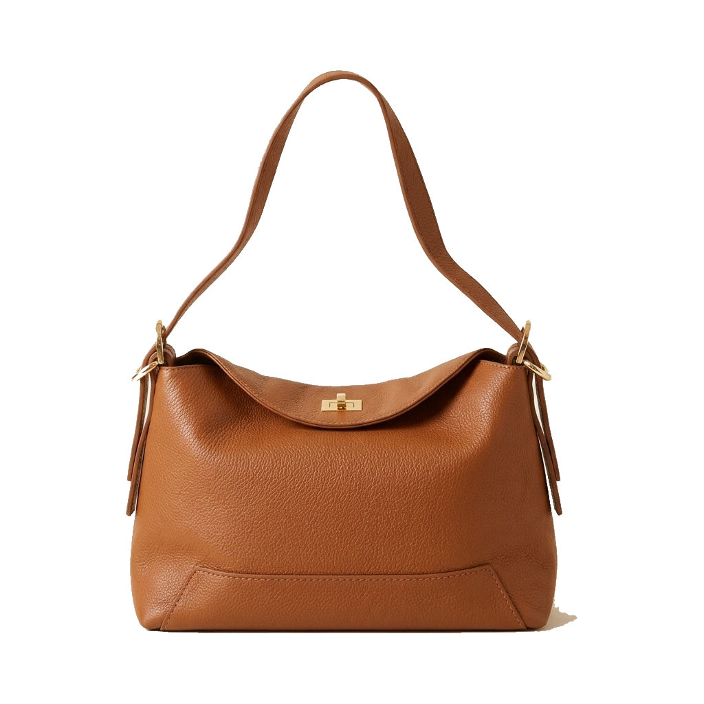 Mondieux Madame Smile Xs leather bag in camel, still product view